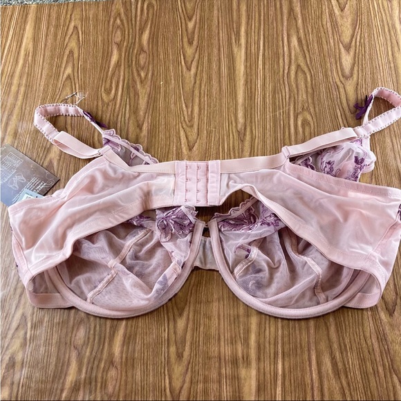 NWT Avenue Sheer Embroidered Underwire Bra - Size 48DDD 48F - Picture 6 of 12